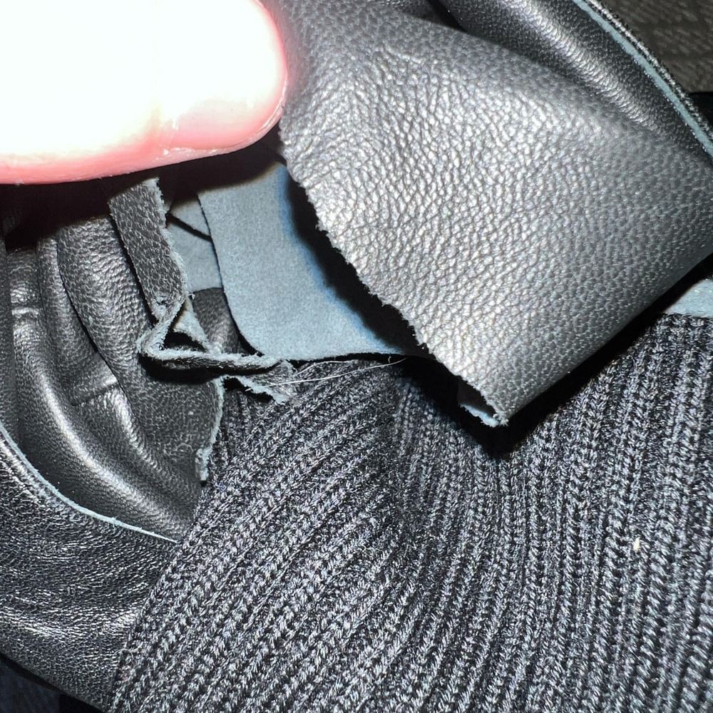 CHANEL 21B Quilted Leather Knit Sock Socks Out High Over Knee Tall Boots 39 - Picture 10 of 10